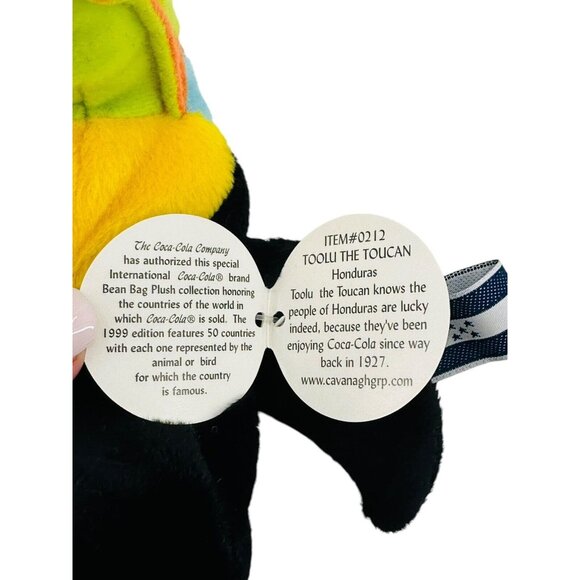 Coca-Cola Toolu Toucan Honduras Plush Stuffed Animal Bean Bag NEW VTG 1999 - Picture 9 of 10